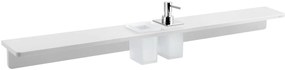 Sapho Abeline rockstone plank met glas en chromen zeepdispenser 100cm wit