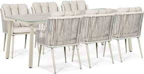 Tuinset 6 personen 220 cm Rope Zand/Beige Lifestyle Garden Furniture Tivoli/Tavano
