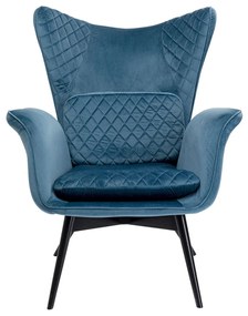 Kare Design Tudor Fluwelen Oor-fauteuil Blauwgroen