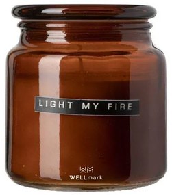 Wellmark Geurkaars - 9.5x11cm - cedarwood - tekst LIGHT MY FIRE 8720828222218