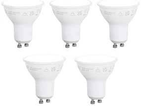 Set van 5 Smart GU10 50mm dimbare LED lampen opaal 7W 630 lm 2700K