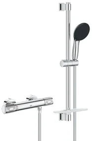 GROHE Precision Feel Doucheset - thermostatische kraan - met glijstangset - 60cm - ronde handdouche - 3 straalsoorten - gladde doucheslang - chroom 34791001
