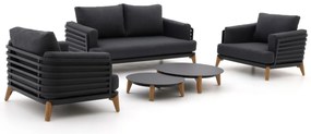 Stoel-bank loungeset Bellagio  | 4 personen | Loungeset Grijs | Aluminium | Kees Smit Tuinmeubelen