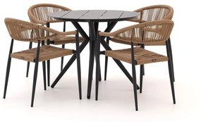 Diningset Manifesto  | 4 personen aluminium | Tuinset stapelbaar | 5-delig | Kees Smit Tuinmeubelen