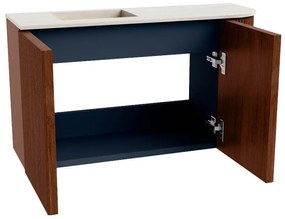 Mondiaz Joya DLux 70cm toiletmeubel ronding rechts ruby met wastafel faye links zonder kraangat meli