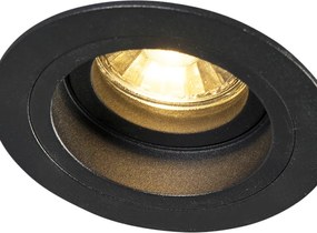 Smart inbouwspot zwart rond incl. wifi GU10 - Chuck