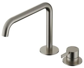 Hotbath Ace Wastafelmengkraan - opbouw - draaibare uitloop - 2gats - Geborsteld nikkel (RVS) AC023GN