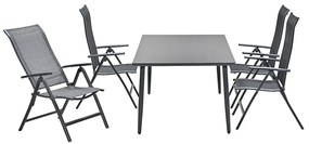 Garden Impressions Santos tuinset 5-delig donker grijs - Senna tuintafel 180x100 cm