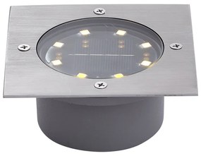 Buitenlamp Set van 6 grondspots aluminium vierkant incl. LED IP65 solar - Terry Modern IP65 Buitenverlichting