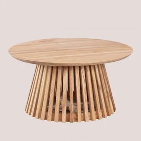 Ronde houten salontafel (Ø80 cm) Mura Natuurlijk Hout - Sklum