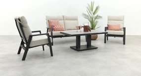 Lagos/Milford stoel-bank loungeset 4-delig verstelbaar