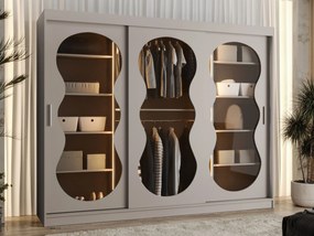 Kledingkast Hartford 534, Kasjmier, 200x250x62cm, 221 kg, Kledingkast deuren: Schuivend, Aantal planken: 5, Aantal planken: 5