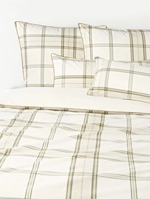 Geruit perkalkatoenen dekbedovertrek Scarlet