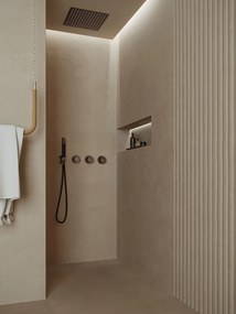 Saniclear Plus Pro inbouw regendouche met inbouw douchekop 30x30cm en staafhanddouche verouderd messing