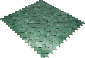 Zelfklevende Mozaïektegels Metaal | Visschub Donkergroen | 28,8×29,8 cm | Keuken, Bad &amp; WC