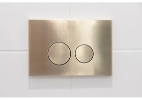 QeramiQ Push Metal Bedieningsplaat - voor Geberit UP320 inbouwreservoir - dualflush - ronde knoppen - metaal goud geborsteld OUTLETSTORE SW706200