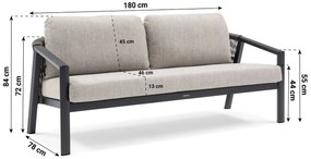 Stoel en Bank Loungeset 5 personen Aluminium Grijs  Lifestyle Garden Furniture Jada