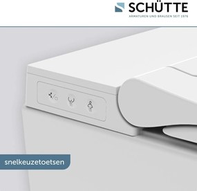 Schutte Cesari Premium randloze douche wc met Slim toiletzitting wit glans