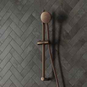 Saniclear Antique glijstangset met Vision handdouche verouderd messing