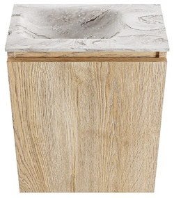 Mondiaz Ture DLux toiletmeubel 40cm washed oak met wastafel glace links zonder kraangat