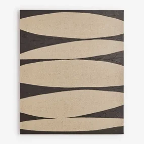 Decoratief Canvas 100x120 Cm Handgeschilderd Yaleno Zwart - Beige – Linnen - Sklum