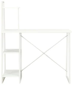 vidaXL Bureau met schappen 102x50x117 cm wit