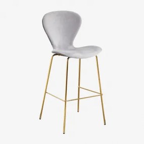 Pak Van 4 Uit Hoge Krukken ↑75 Cm & Goud & Fluwelen Grijs – Koel & Terciopelo - Sklum
