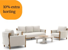 + 10% kassakorting | Stoel-bank loungeset Bellagio | 5 personen | Loungeset Beige | Aluminium | Kees Smit Tuinmeubelen