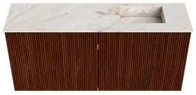 Mondiaz Joya DLux 90cm toiletmeubel ruby met wastafel faye rechts zonder kraangat frappe