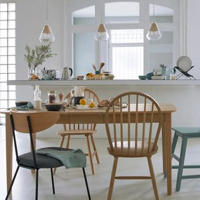 Hanglamp in glas en houtØ14 cm, Nasoa