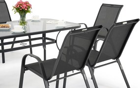 Tuinmeubelset Modena/Bitonto zwart voor 6 personen Garden Point