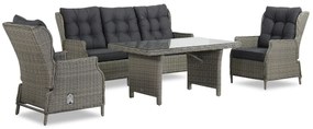 Dining Loungeset 5 personen Wicker Grijs  Garden Collections New Castle