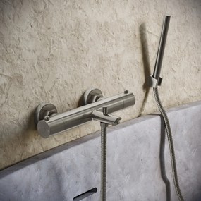 Saniclear Exclusive Stripes thermostatische opbouw badkraan met handdouche RVS