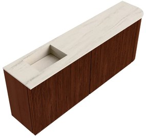 Mondiaz Joya DLux 110cm toiletmeubel ronding rechts ruby met wastafel faye links zonder kraangat meli