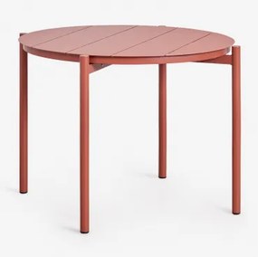 Ronde Eettafel Ø110 Cm Van Aluminium Elton Terracota - Sklum