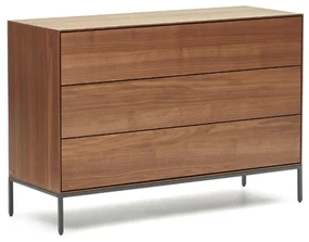 Kave Home Vedrana Walnoot Ladekast Strak Design - 110x40x75cm.