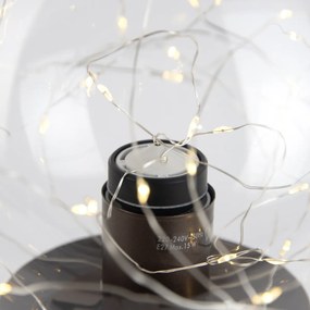 Hotel chique tafellamp donkerbrons met helder glas incl. E27 lichtsnoer - Pallon TrendHotel chique E27 bol / globe / rond Binnenverlichting Lamp