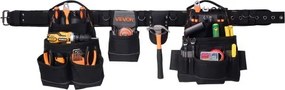 VEVOR gereedschapsriem, 18 vakken, professionele gereedschapsriem voor vaklieden, hamerhouder, gereedschapshouder, werkriem voor elektriciens, timmerlieden en bouwvakkers, schortorganizer, verstelbaar van 800 tot 1310 mm