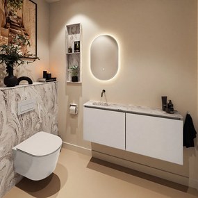 Mondiaz Ture DLux toiletmeubel 120cm linen met wastafel glace links zonder kraangat