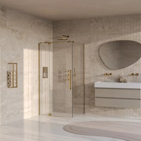 Brauer Stellar douchecabine met draaideur 100x80cm messing geborsteld PVD