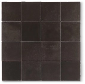 Hoogglans Handvorm Wandtegel 10x10 Cm Alexand Antraciet RBT102