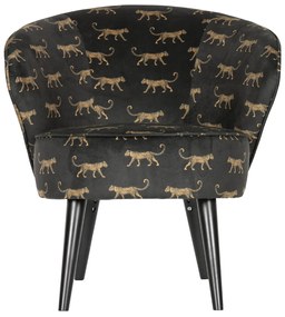 Woood Bo Panter Print Fauteuil Fluweel