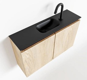 Mondiaz Ture 80cm toiletmeubel washed oak met wastafel urban midden 1 kraangat