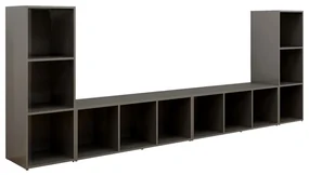 vidaXL Tv-meubelen 4 st 107x35x37 cm spaanplaat hoogglans grijs