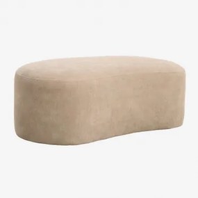 Puff 105x65 Cm Voor Modulaire Bank Bekleed Giorgia Chenille Licht Zandbruin - Sklum