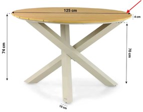 Tuinset 4 personen 125 cm Rope Taupe Lifestyle Garden Furniture Biagio/Ancona