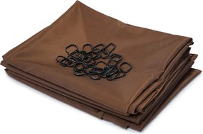 Bruine La Palma terraspergola 3x4m met Garden Point gordijnen