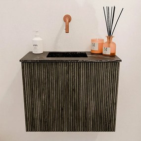 Mondiaz Joya DLux 50cm toiletmeubel shadow met wastafel faye links zonder kraangat lava