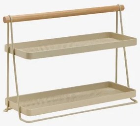 Zestei Kruidenrek Van Ijzer En Rubberhout Tapioca Beige - Sklum