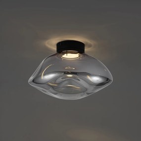 Design plafondlamp zwart met smoke glas - Gemma